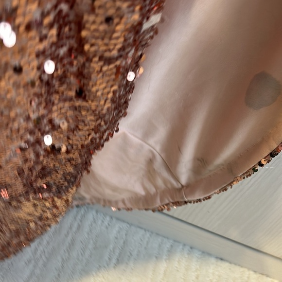 NWT Fashion Nova Practically Famous Sequin full length Dress - Rose Gold size XS - Picture 12 of 12